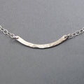 Hammered Silver Bar Necklace, Everyday Silver Bar Necklace, SilverCrescent Layering Necklace, Minimalist Modern Bar Necklace