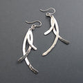 Hammered Sterling Silver Triple Bar Dangle Earrings, Kinetic Jewelry