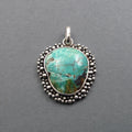 Blue Boulder Turquoise, Hubei Turquoise Necklace, Southwestern Style Pendant, Frilly Edge Pendant, Bohemian Necklace, Turquoise Lover