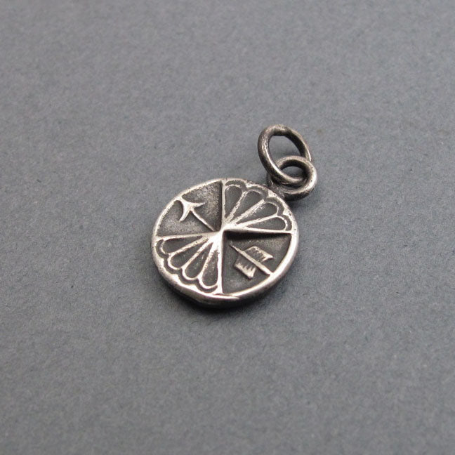 Victorian Button Arrow Pendant, Sterling Silver Talisman Charm, Guidance Jewelry, Direction and Protection