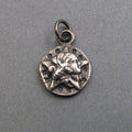 Astrea Sterling Silver Pendant, Star Maiden Greek Goddess, Virgo Necklace, Upcycled Button Celestial Talisman