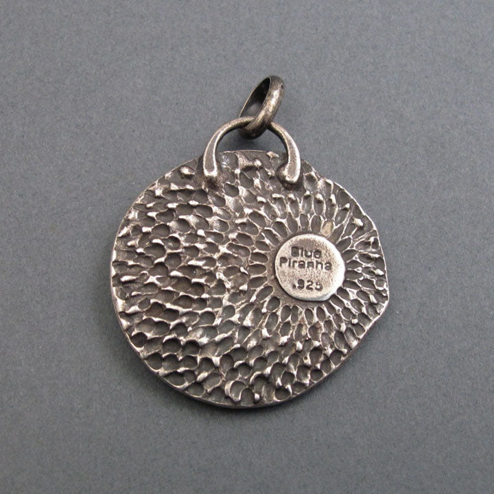 Twilight Pendant, Sterling Silver, Art Nouveau, Armand Bargas, Female Figure, Bats and Star, Dusk Medallion