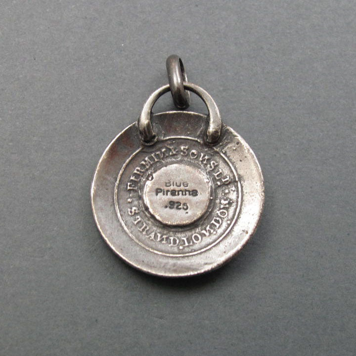 Good and Beautiful Enough, Sterling Silver Motto Pendant, Lion and Pavilion, Heraldic Button Necklace
