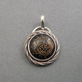 Black and Gold, Mixed Metals, Upcycled Necklace, Sterling Silver, Antique Victorian Glass Pendant, Gothic