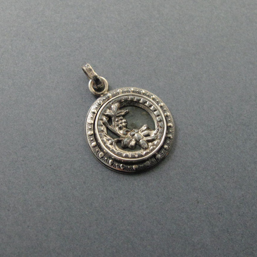 Antique Upcycled Victorian Dragonfly Button Necklace, Floral Layering Charm Pendant, Vintage Button Jewelry