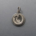 Dragonfly Floral Button Pendant, Tin Picture Button, Sterling Silver, Victorian, Cottagecore, Upcycled Layering Charm