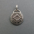 Sparkly Silver Button Pendant, Upcycled Victorian Glass Antique, Sterling Silver Repurposed Necklace