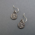 Upcycled Antique Victorian Button Jewelry, Flying Crane Sterling Silver Feminist Earrings, Bird Talisman