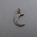 Sterling Silver Floral Crescent Moon Pendant, Celestial Divine Feminine Necklace, Female Empowerment Luna Charm
