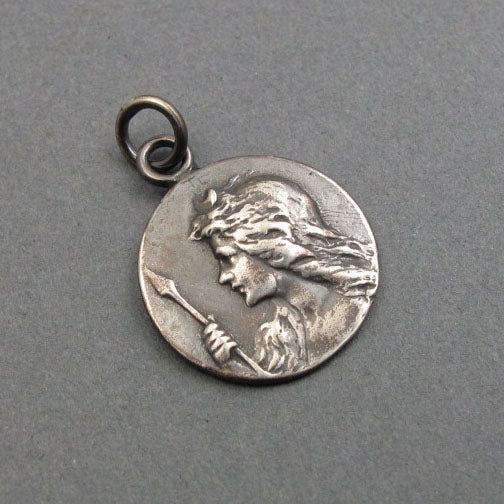 Sterling Silver Artemis Goddess Pendant, Dark Academia Greek Mythology Jewelry, Huntress and Protector Talisman