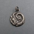 Sterling Silver Ouroboros Dragon Pendant, Rebirth Infinity Amulet, Protective Talisman Necklace, Monster Jewelry