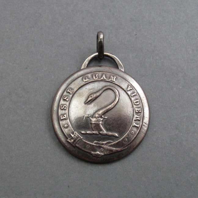 To Be Rather Than to Seem, Sterling Silver Motto Pendant, Swan, Crown, Heraldic Necklace