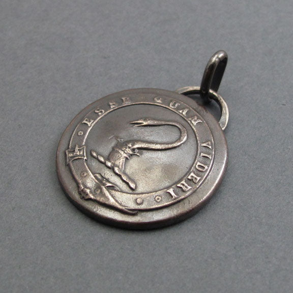 To Be Rather Than to Seem, Sterling Silver Motto Pendant, Swan, Crown, Heraldic Necklace