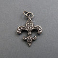 Sterling Silver Fleur-de-Lis Pendant, Upcycled Antique, Lily Flower Mardi Gras Necklace, French Heraldic Style