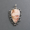 Crazy Lace Agate Pendant, Sterling Silver, Oxidized Granulation, Statement Necklace, One of a Kind, Gem-lover