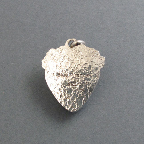 Cavansite Pendant, Sterling Silver, Granulation, Deep Blue Teal, Statement Necklace, One of a Kind Handmade