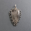 Fossil Coral Pendant Sterling Silver, Oxidized Granulation, Gray Tan, Pattern Necklace, One of a Kind