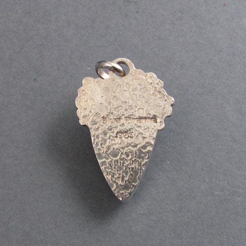 Labradorite Pendant, Sterling Silver, Oxidized Granulation, Green Teal Flash, Triangle Artisan Necklace