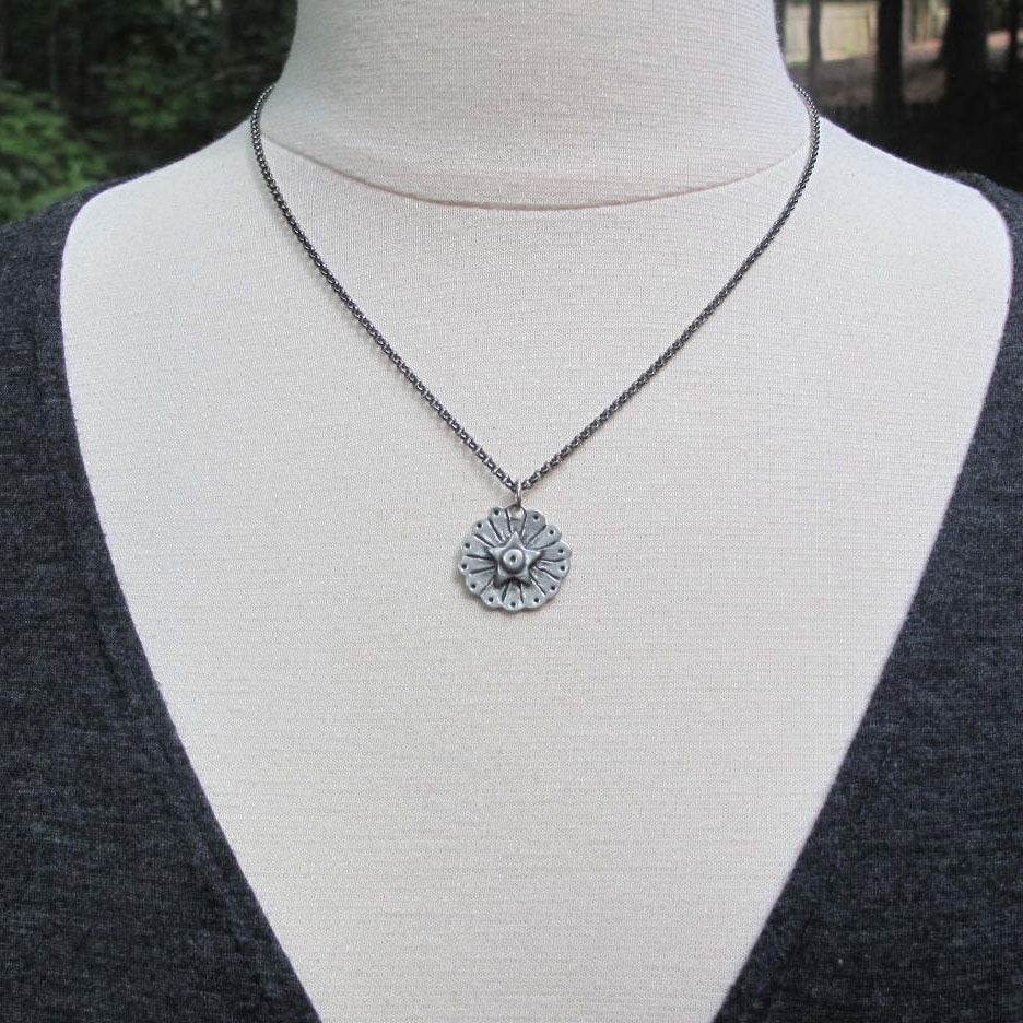 Star and Sunburst Pendant, Sterling Silver, Five-Pointed Star Charm, Celestial Jewelry Gift, Divine Energy Pendant