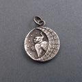 Greek Mythology Harpy Necklace, Crescent Moon Button Pendant, Sterling Silver, Feminist Jewelry, Birdwoman Talisman