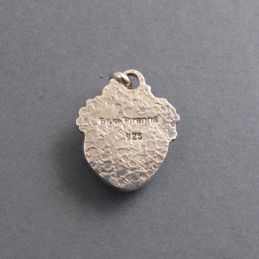 Labradorite Pendant, Sterling Silver, Oxidized Granulation, Green Gold Flash, Triangle Statement Necklace