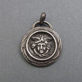 Sterling Silver Medusa Pendant, Gorgon Necklace, Feminist Talisman, Antique Victorian Button Jewelry, Mythology