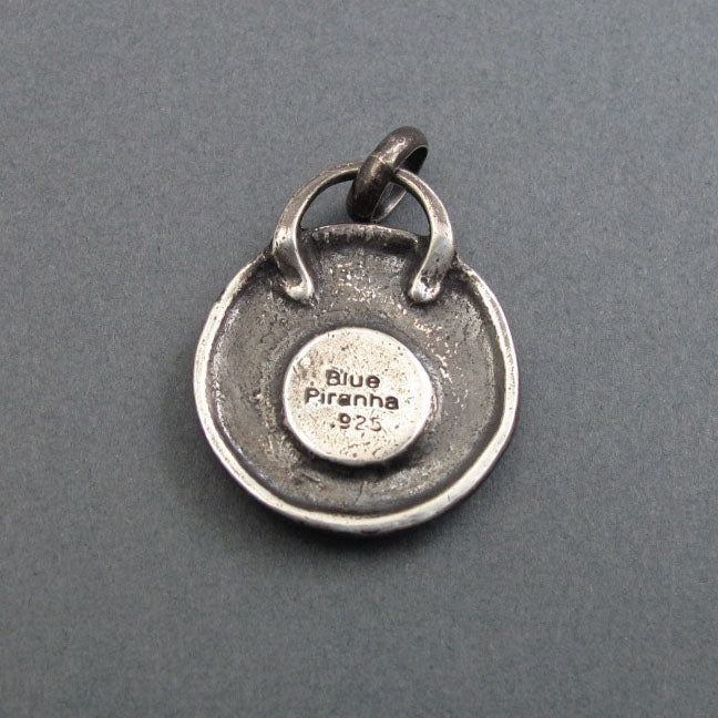 Sterling Silver Medusa Pendant, Gorgon Necklace, Feminist Talisman, Antique Victorian Button Jewelry, Mythology