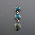 Bold Boulder Opal Pendant, Dramatic Peruvian Opal Necklace, 3 Stone Opal Pendant Silver, Handmade Artisan Jewelry