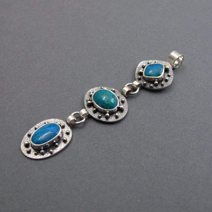 Peruvian Opal, Sterling Silver Pendant, Articulated Kinetic Necklace, Gem Lover Jewelry, Boulder Opal Boho