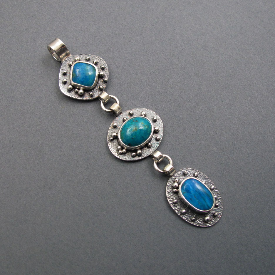 Peruvian Opal, Sterling Silver Pendant, Articulated Kinetic Necklace, Gem Lover Jewelry, Boulder Opal Boho
