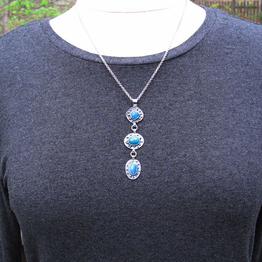 Peruvian Opal, Sterling Silver Pendant, Articulated Kinetic Necklace, Gem Lover Jewelry, Boulder Opal Boho