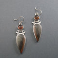 Polychrome Jasper, Smoky Quartz Earrings, Sterling Silver, Two Stone, Natural Gem, Handmade Statement Jewelry