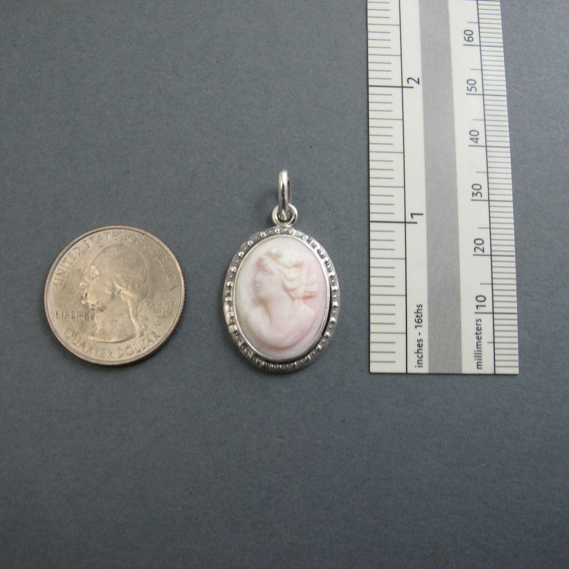 Carved Shell Cameo, Antique Cameo Pendant, Woman's Profile Cameo, Left Facing Cameo, Queen Conch Shell, High Relief Cameo Carving