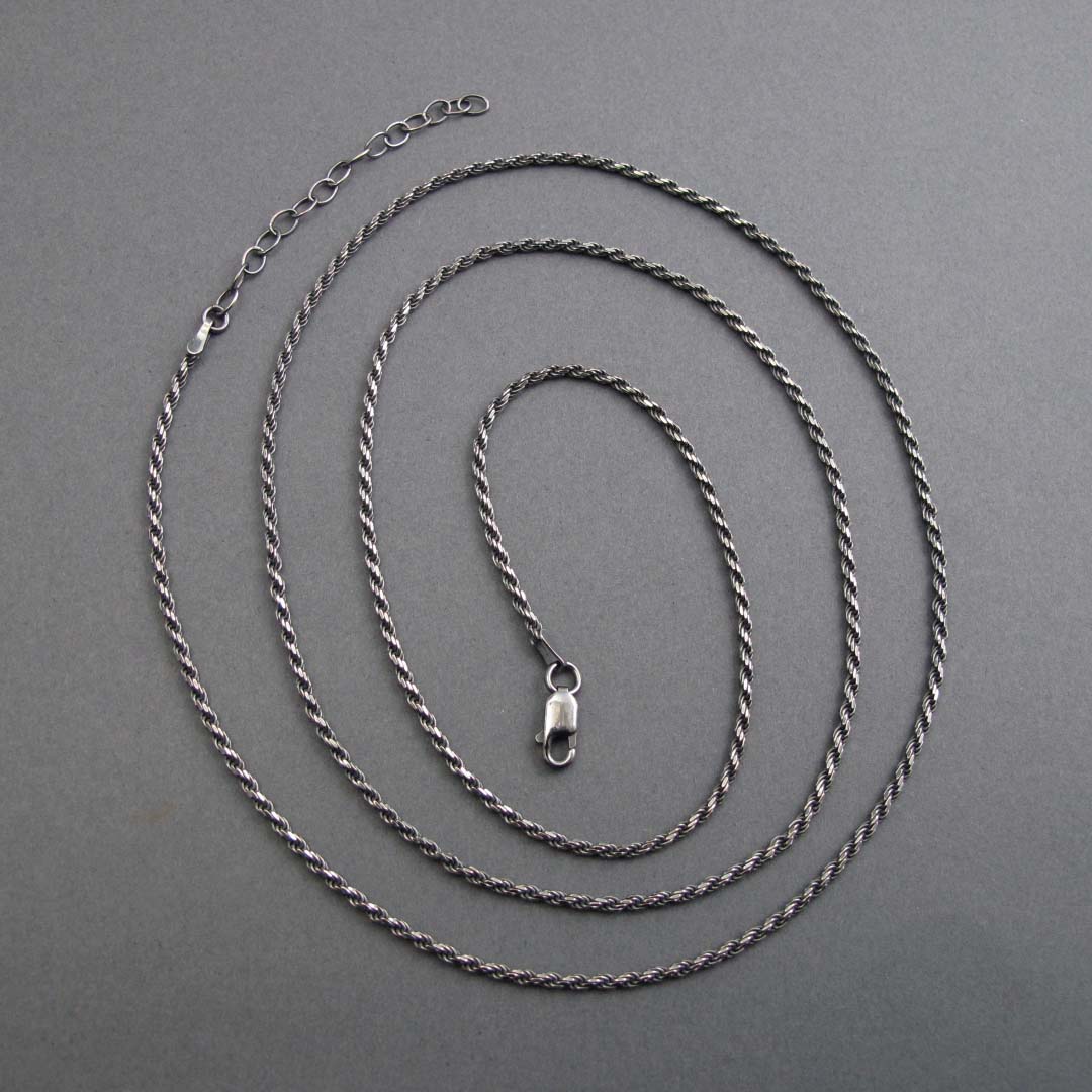Oxidized Sterling Silver Rope Chain