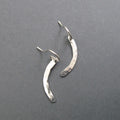 Hammered Sterling Silver Crescent Earrings, Curved Bar Design