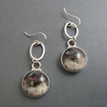 Utah Tiffany Stone Dangle Earrings, Handmade Natural Gem Cabochon Drops, Sterling Silver