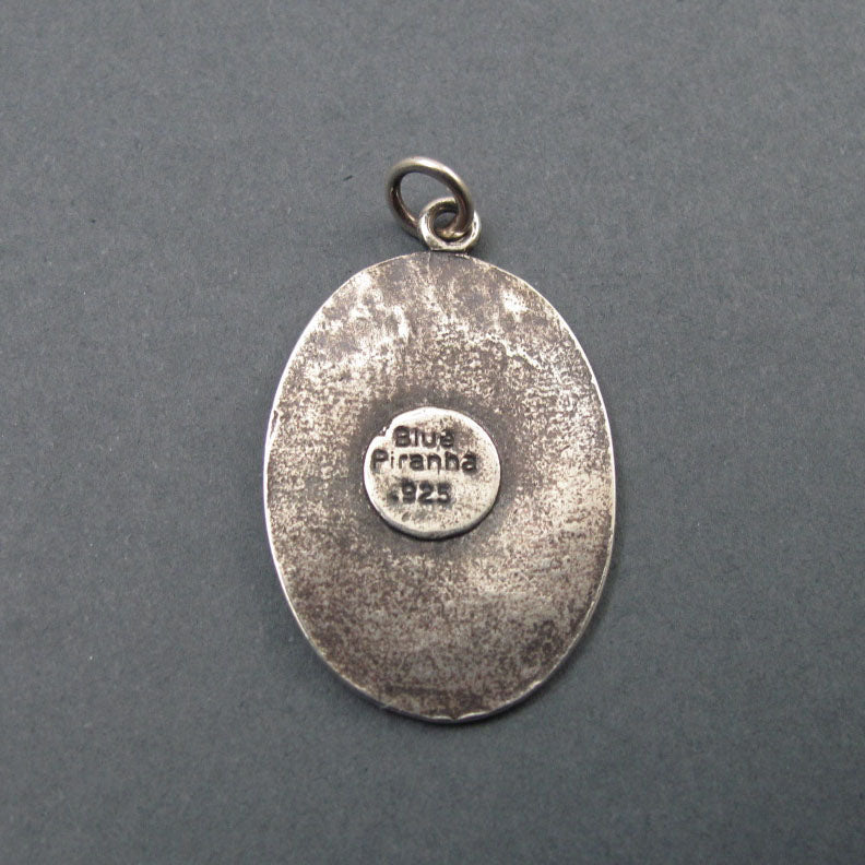 Winter Goddess Pendant, Sterling Silver, French Art Nouveau Button, Female Profile, Seasons Necklace